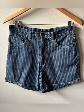 Bill Blass Pinstripe Denim High Waisted Shorts